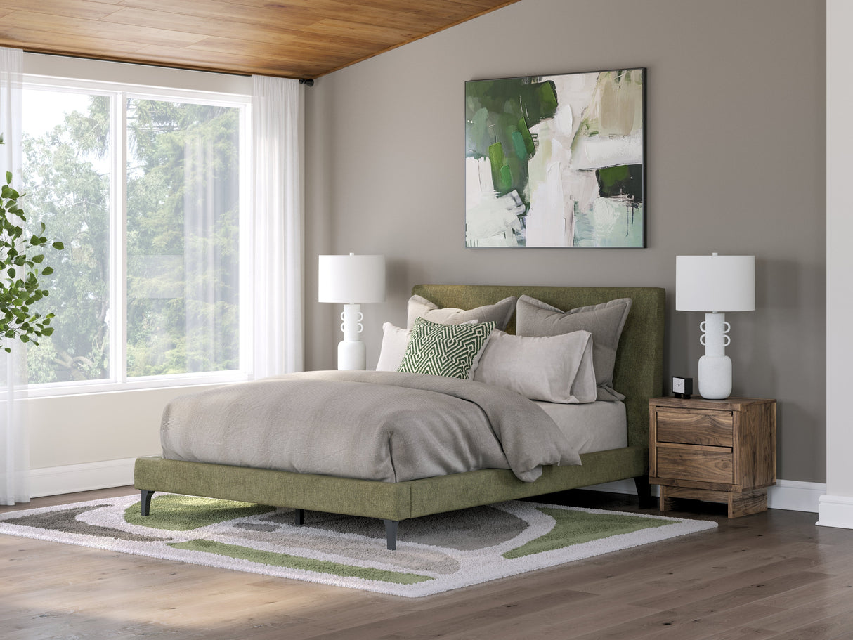 Chirason Sage Green Upholstered Bedroom Set by Ashley at Eve Furniture