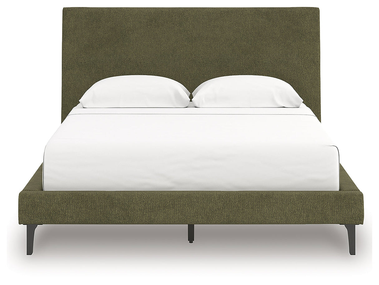 Chirason Sage Green Upholstered Bedroom Set by Ashley at Eve Furniture