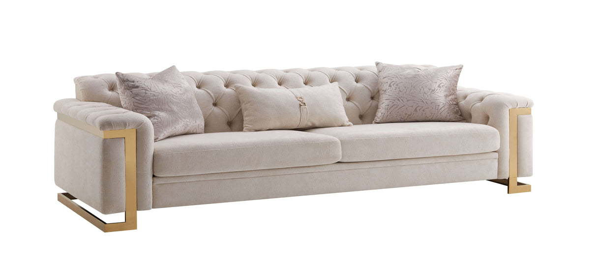 Chloe Off White Living Room Set by Cosmos Furniture at Eve Furniture