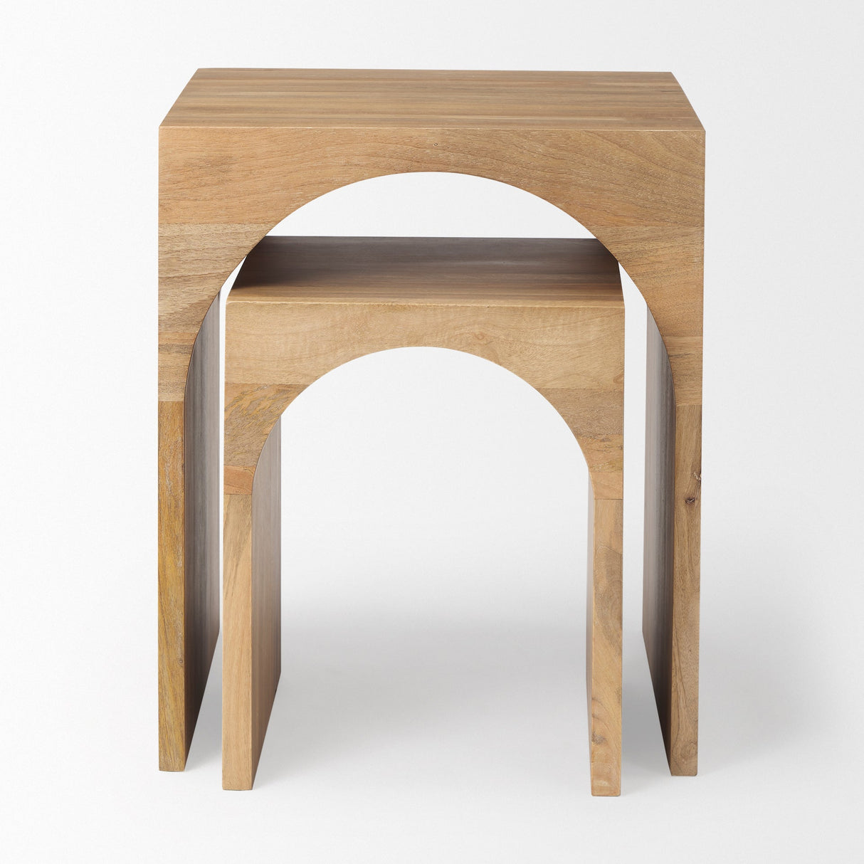 Chloe Set of 2 Cottage Wood Nesting Accent Tables by Mercana at Eve Furniture