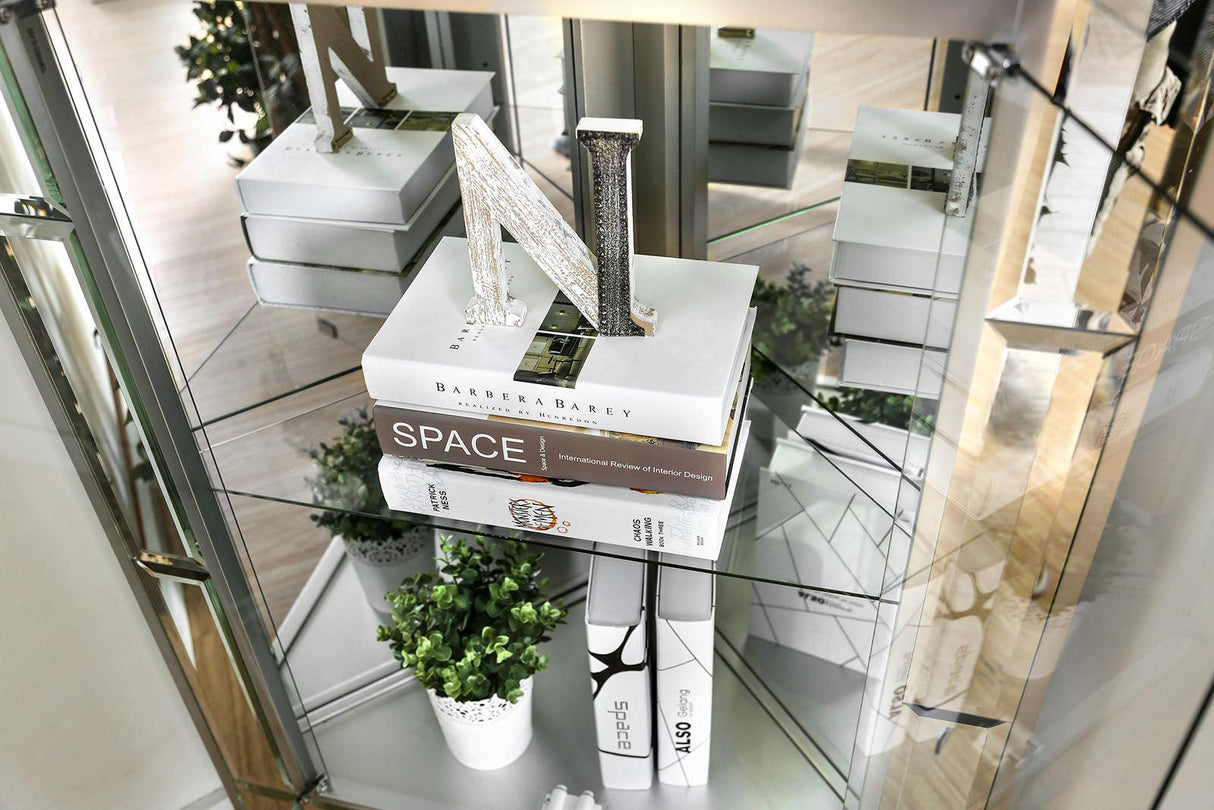 Chouteau Silver Curio Cabinet by Furniture of America at Eve Furniture