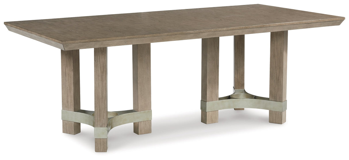 Chrestner Gray Dining Table and 8 Chairs by Ashley at Eve Furniture