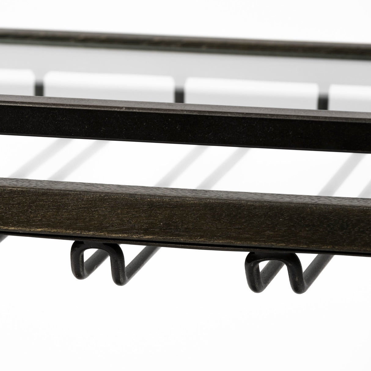 Chriselle Black Metal And Glass Two Tier Bar Cart by Mercana at Eve Furniture