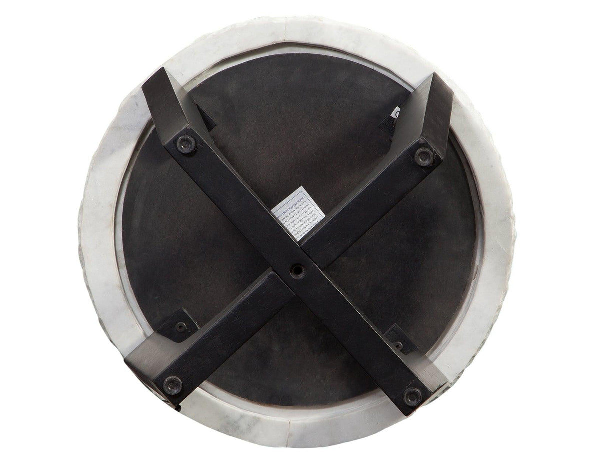 Chrissy 20″ Round White Marble End Table by Steve Silver at Eve Furniture