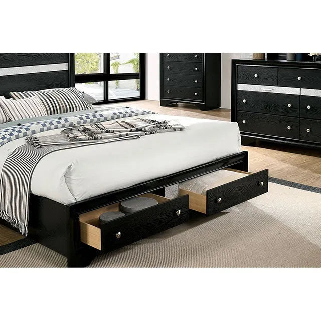 Chrissy Black 4-Piece Queen Bedroom Set by Furniture of America at Eve Furniture