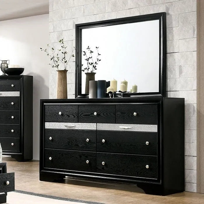 Chrissy Black 4-Piece Queen Bedroom Set by Furniture of America at Eve Furniture
