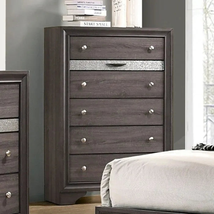 Chrissy Gray 5-Piece Queen Bedroom Set by Furniture of America at Eve Furniture