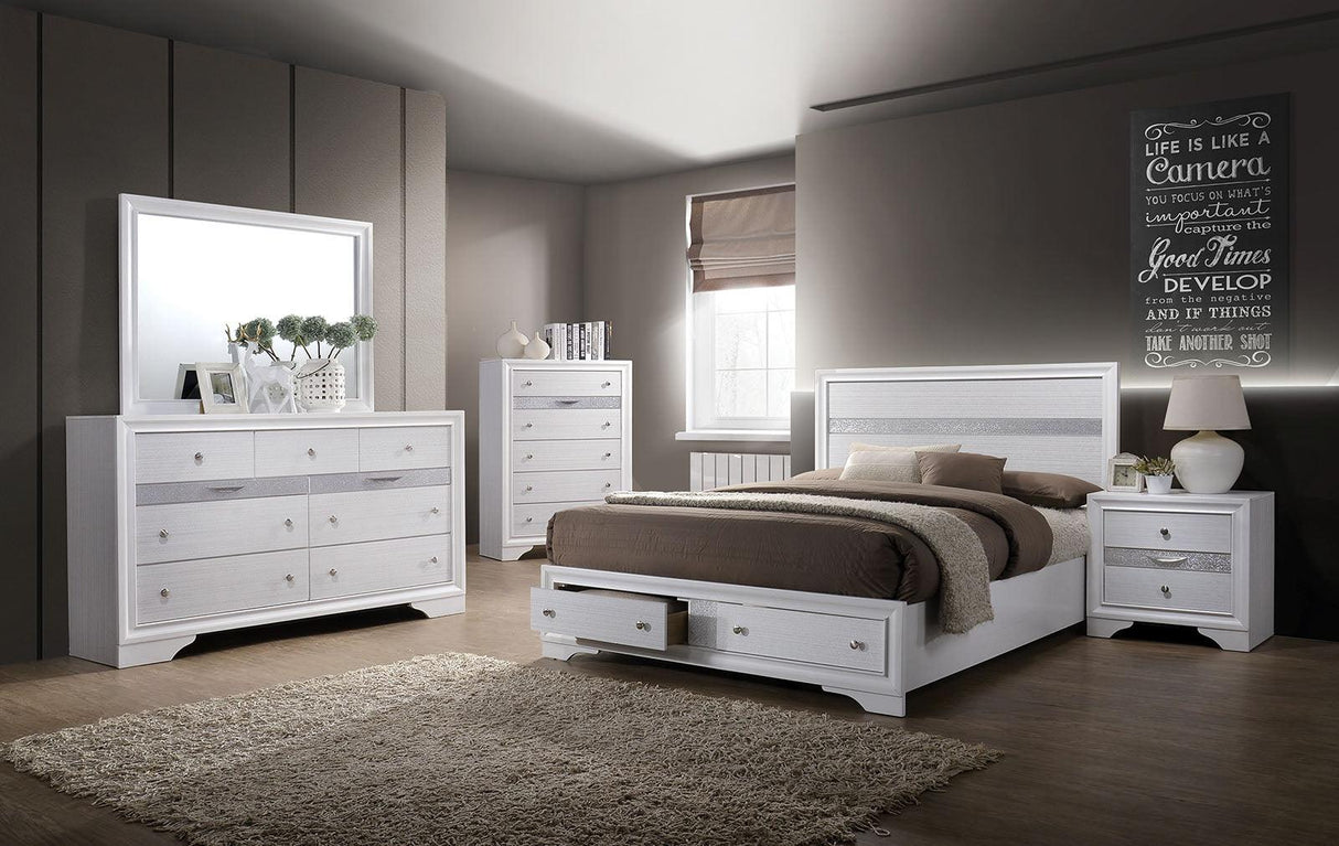 Chrissy White King Storage Platform Bed by Furniture of America at Eve Furniture