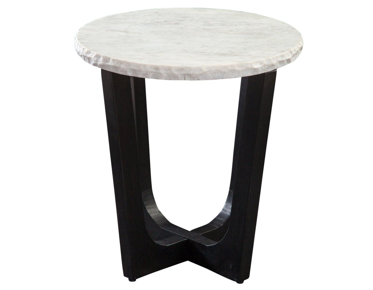 Chrissy 3-Piece Round White Marble Top Table Set by Steve Silver at Eve Furniture