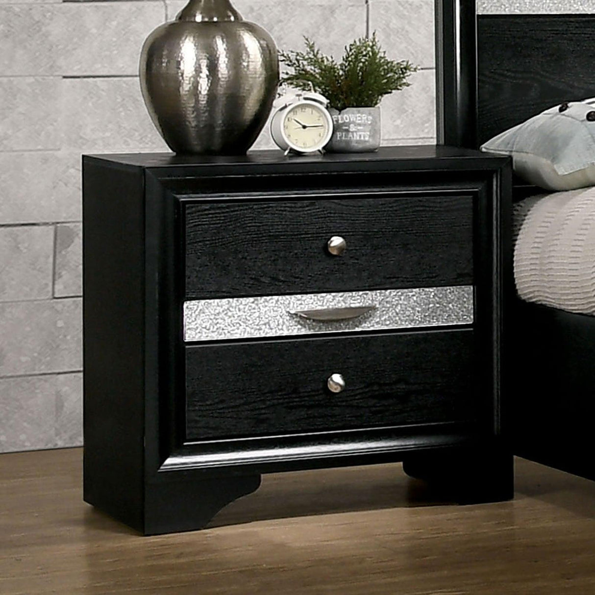 Chrissy Black Night Stand by Furniture of America at Eve Furniture