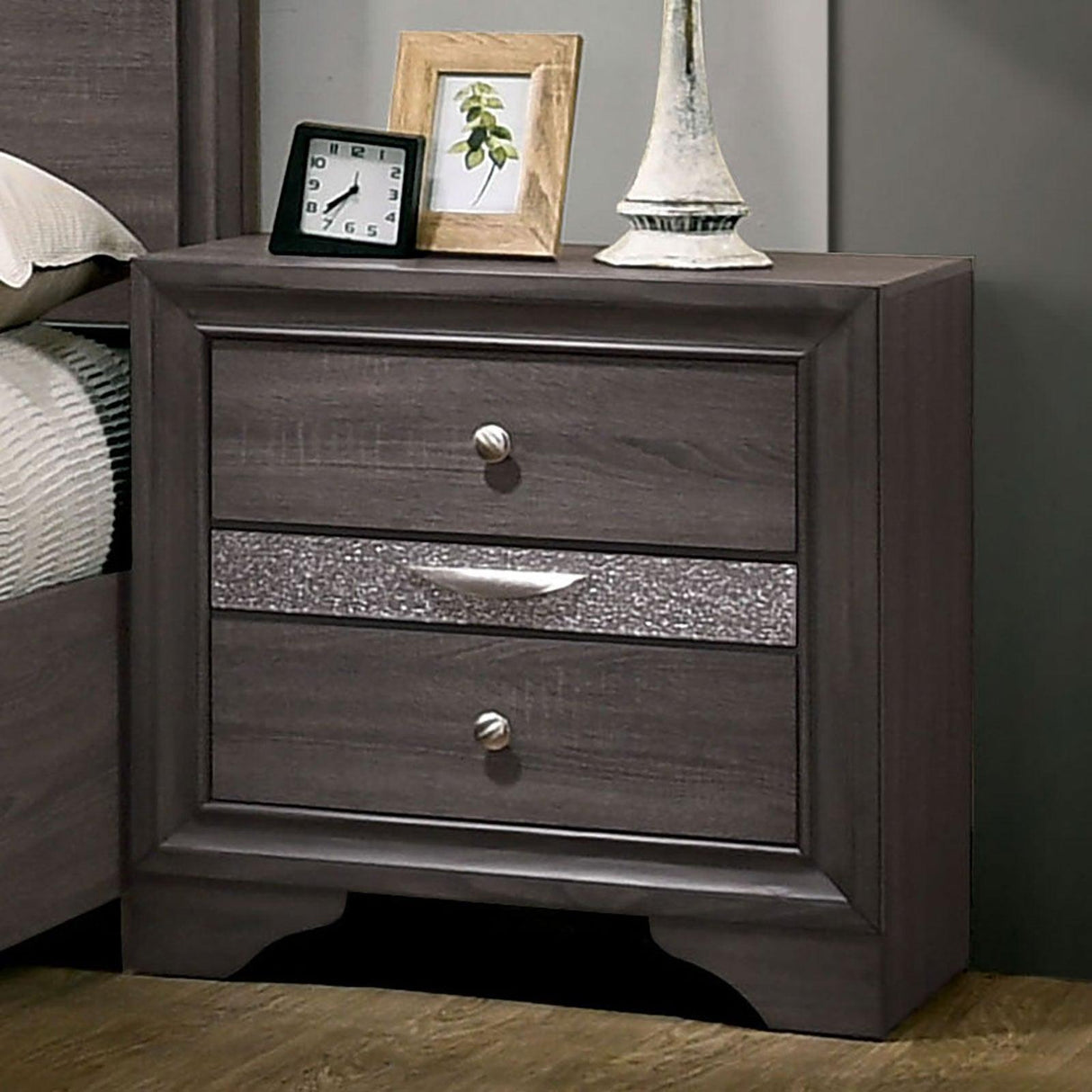 Chrissy Gray Night Stand by Furniture of America at Eve Furniture