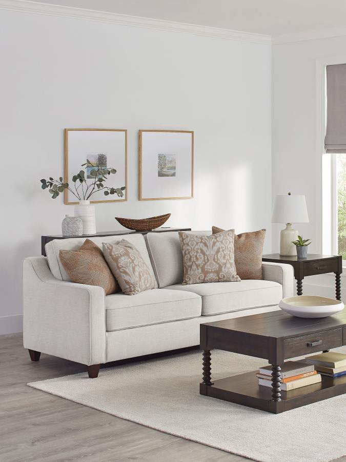 Christine Upholstered Sloped Arm Sofa Beige by Coaster at Eve Furniture