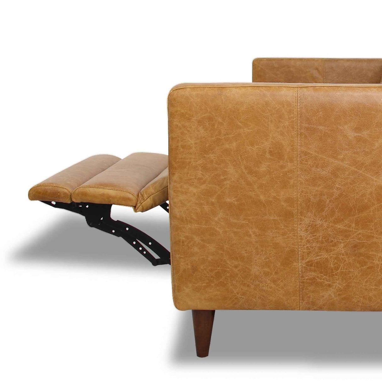 Christopher Tan Leather Electric Inclining Sofa - Right Facing by Ashcroft Furniture at Eve Furniture