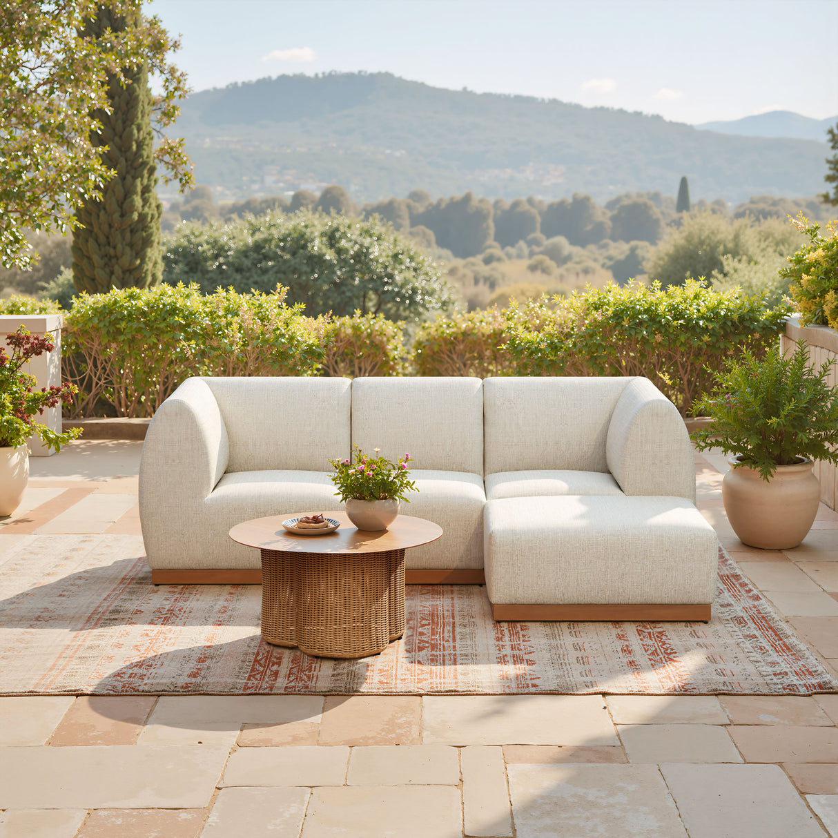 Christy Beige Outdoor Armless Chair by Zuomod at Eve Furniture