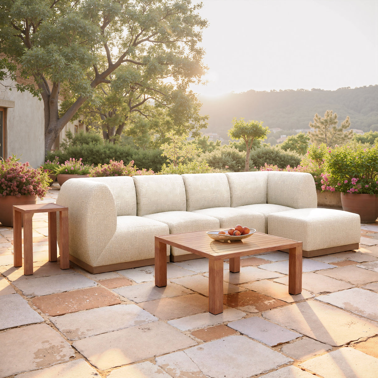 Christy Beige Outdoor Armless Chair by Zuomod at Eve Furniture