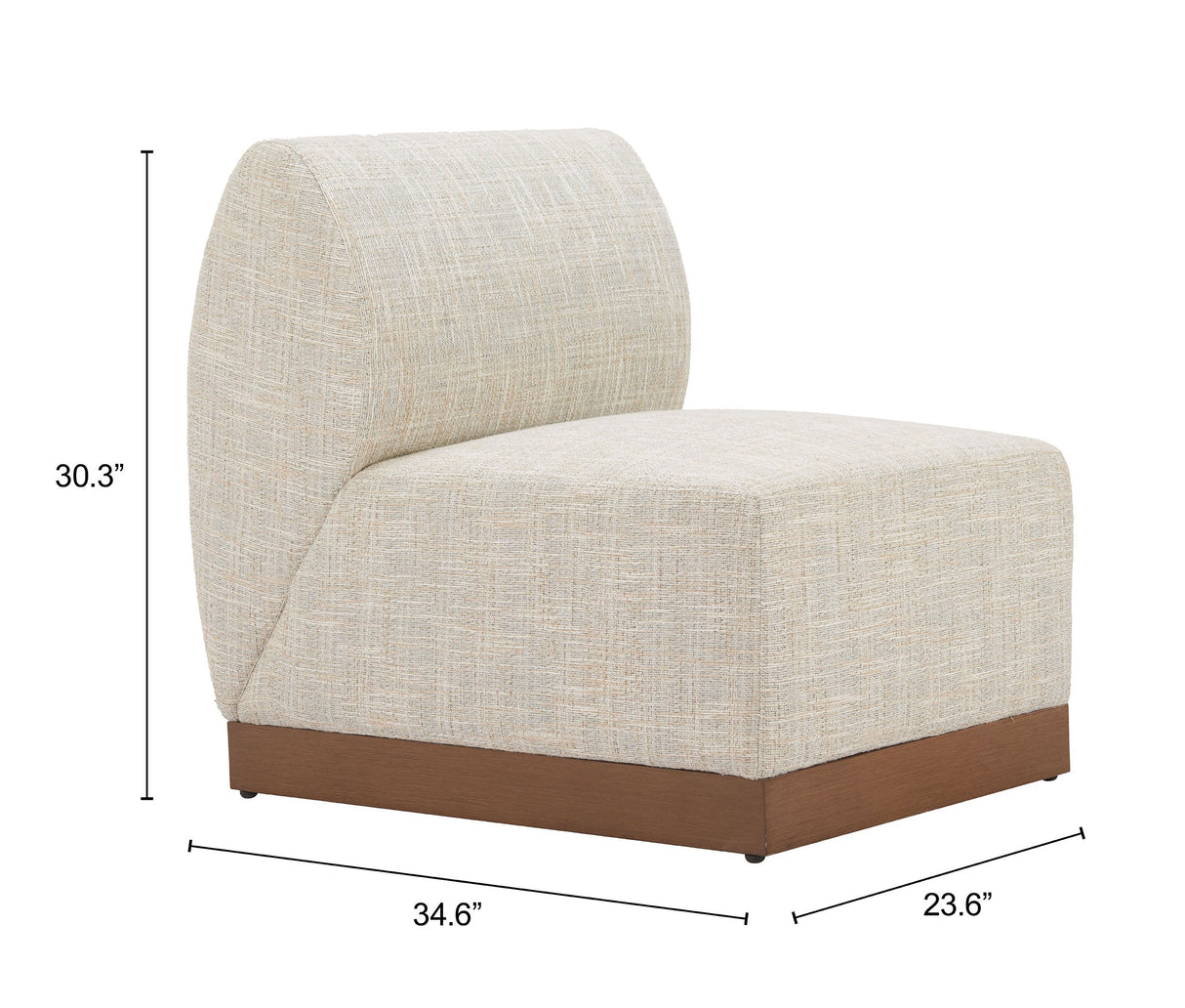 Christy Beige Outdoor Armless Chair by Zuomod at Eve Furniture