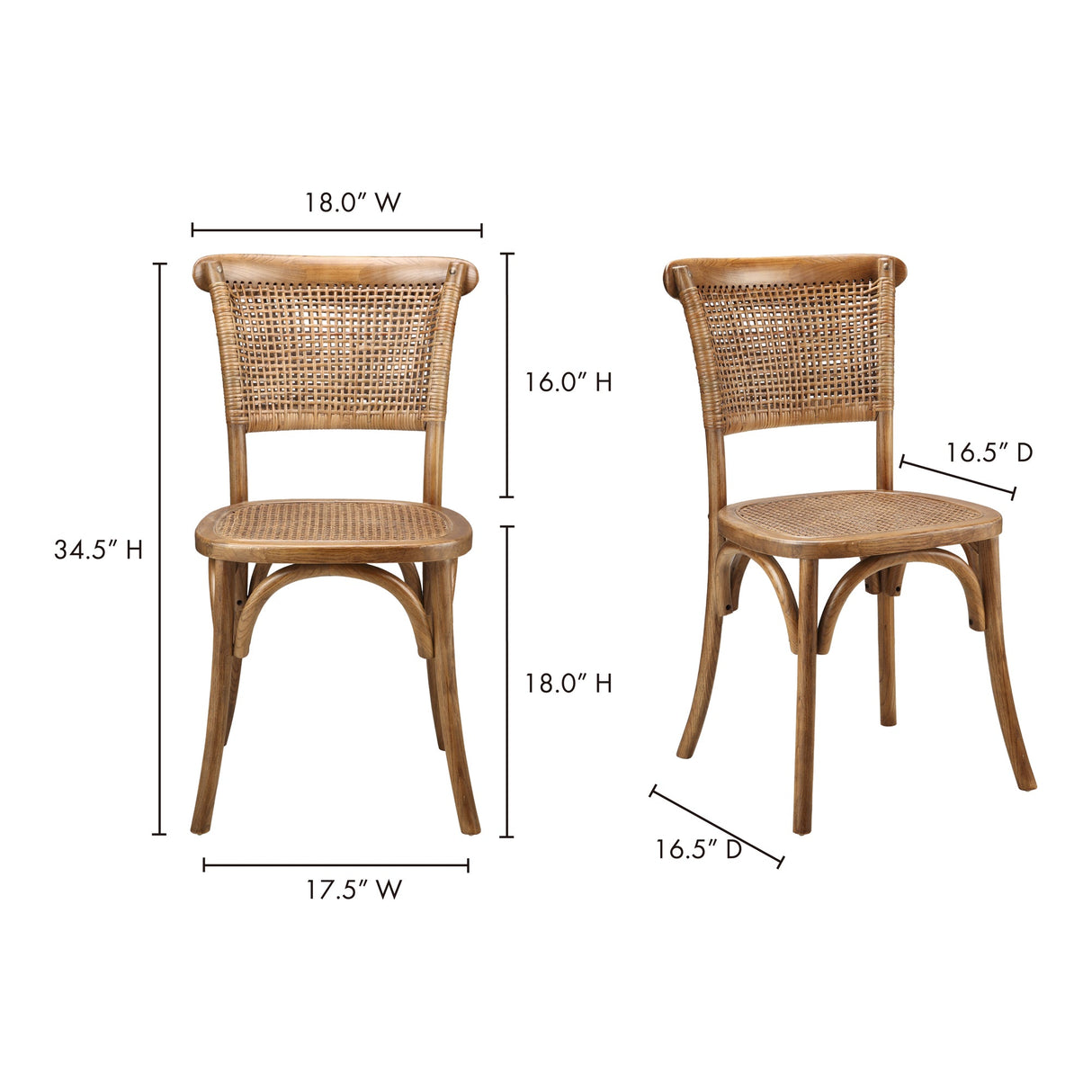 Churchill Light Brown Dining Chair (Set of 2) by MOES at Eve Furniture