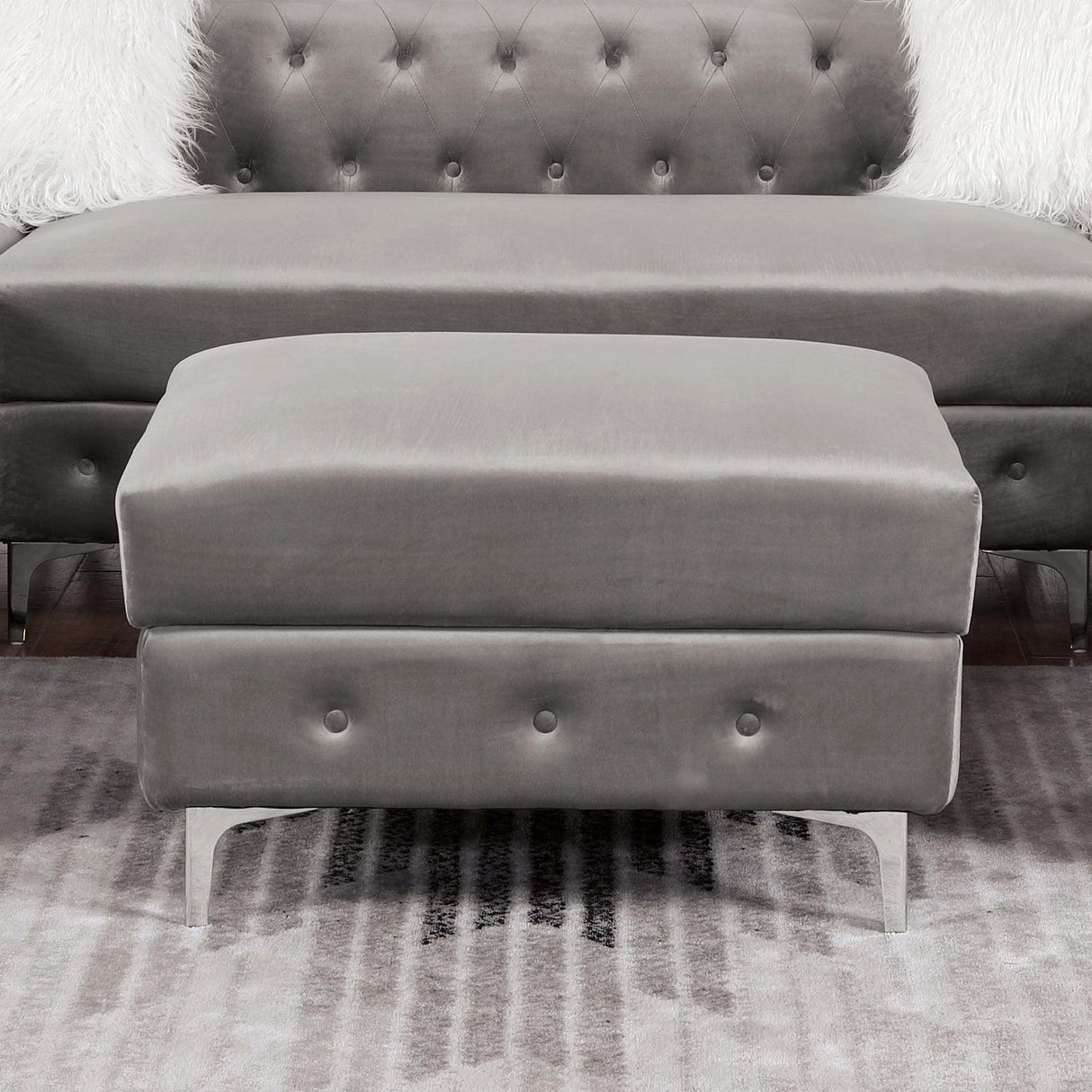 Ciabattoni Gray Ottoman by Furniture of America at Eve Furniture