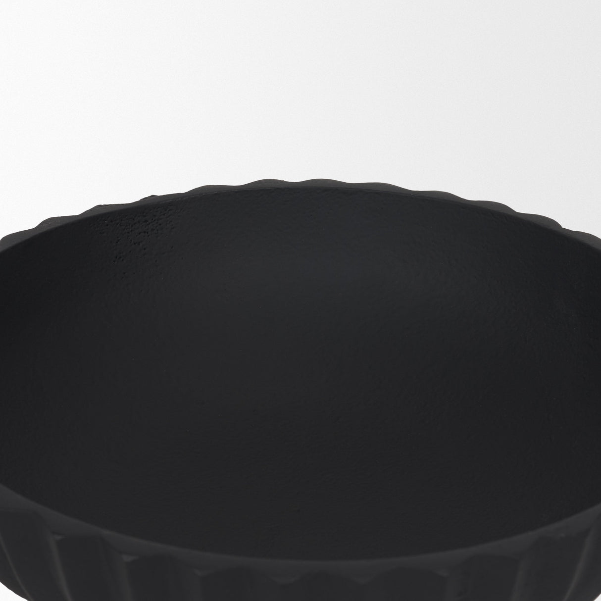 Ciaran Smooth Fluted Matte Black Metal Decorative Bowl by Mercana at Eve Furniture