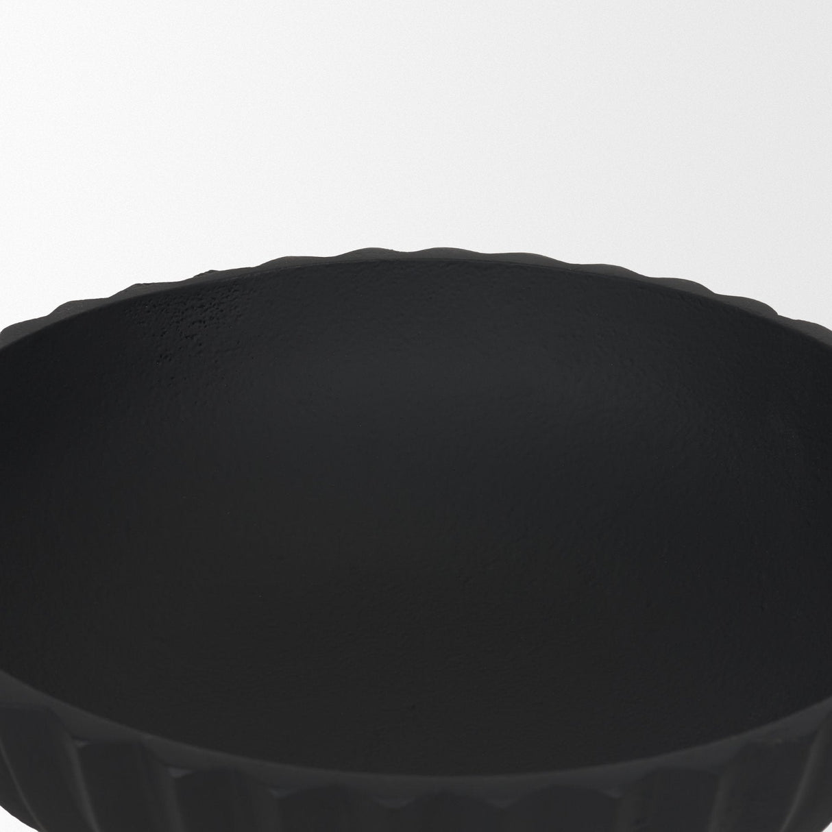 Ciaran Smooth Fluted Matte Black Metal Decorative Bowl by Mercana at Eve Furniture
