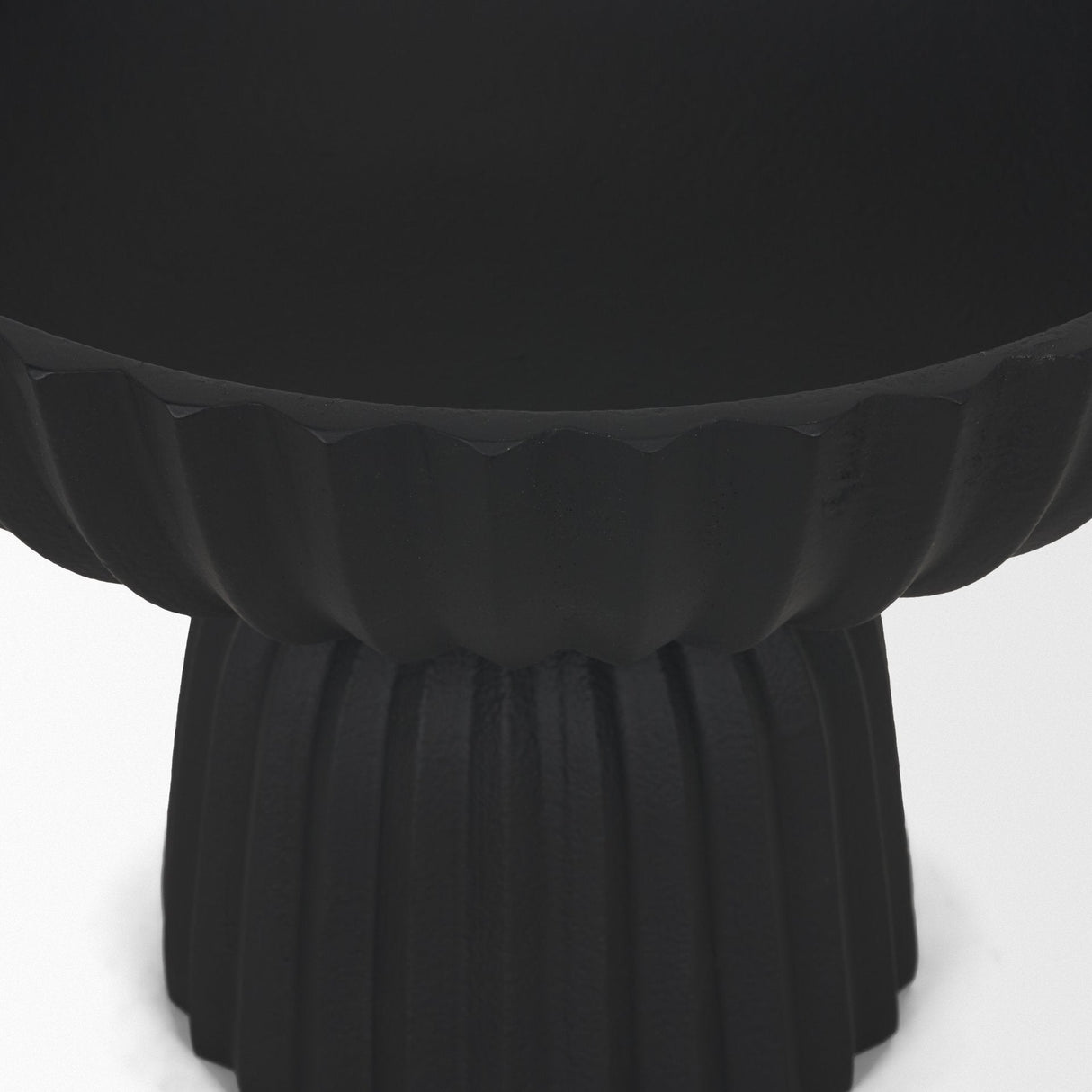Ciaran Smooth Fluted Matte Black Metal Decorative Bowl by Mercana at Eve Furniture