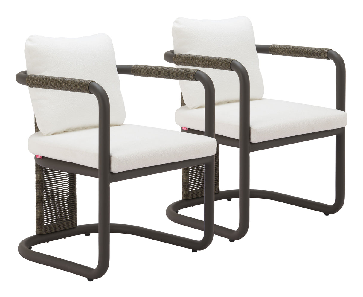 Ciel Ivory Outdoor Dining Chair (Set of 2) by Zuomod at Eve Furniture