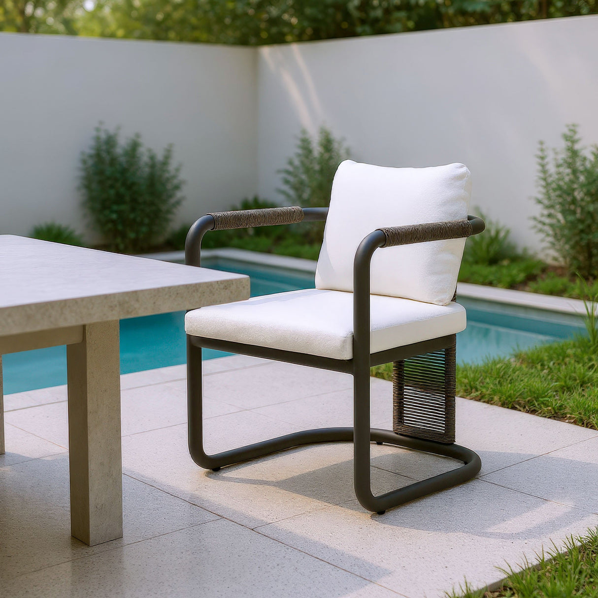 Ciel Ivory Outdoor Dining Chair (Set of 2) by Zuomod at Eve Furniture