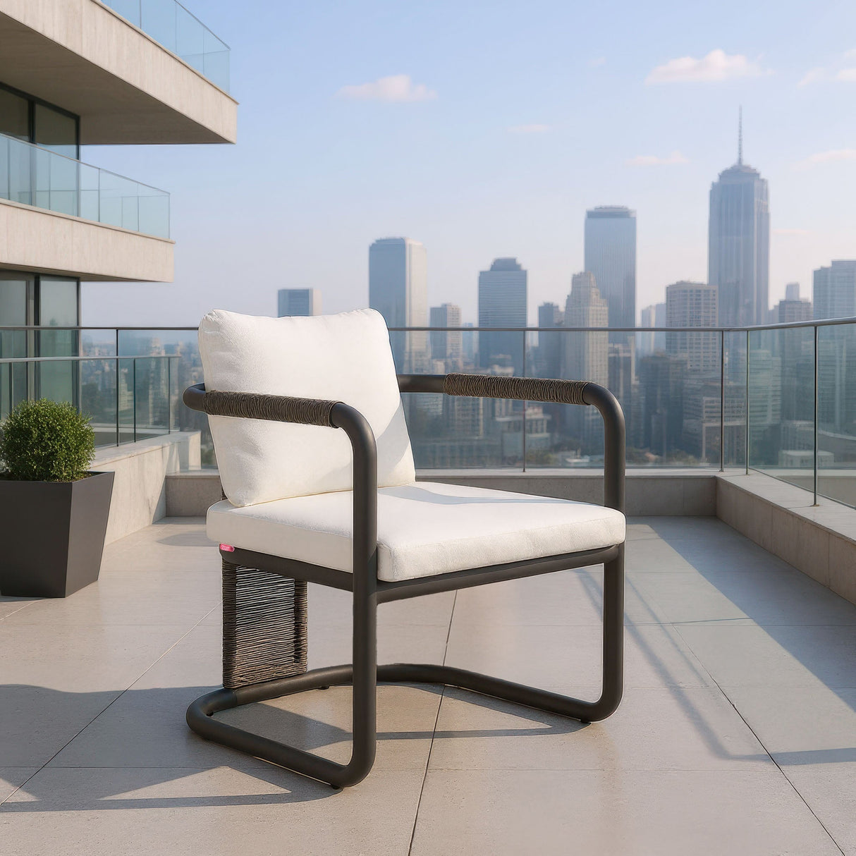 Ciel Ivory Outdoor Dining Chair (Set of 2) by Zuomod at Eve Furniture