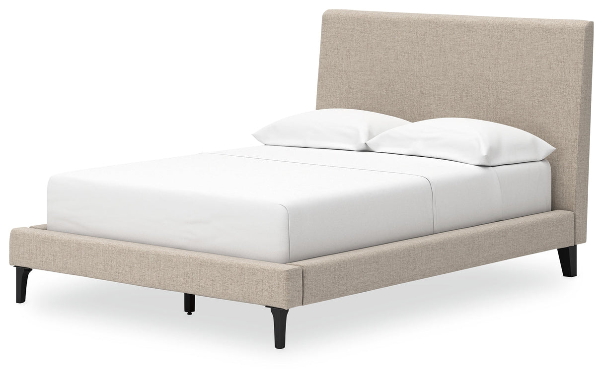 Cielden Soft Gray Full Upholstered Platform Bed by Ashley at Eve Furniture