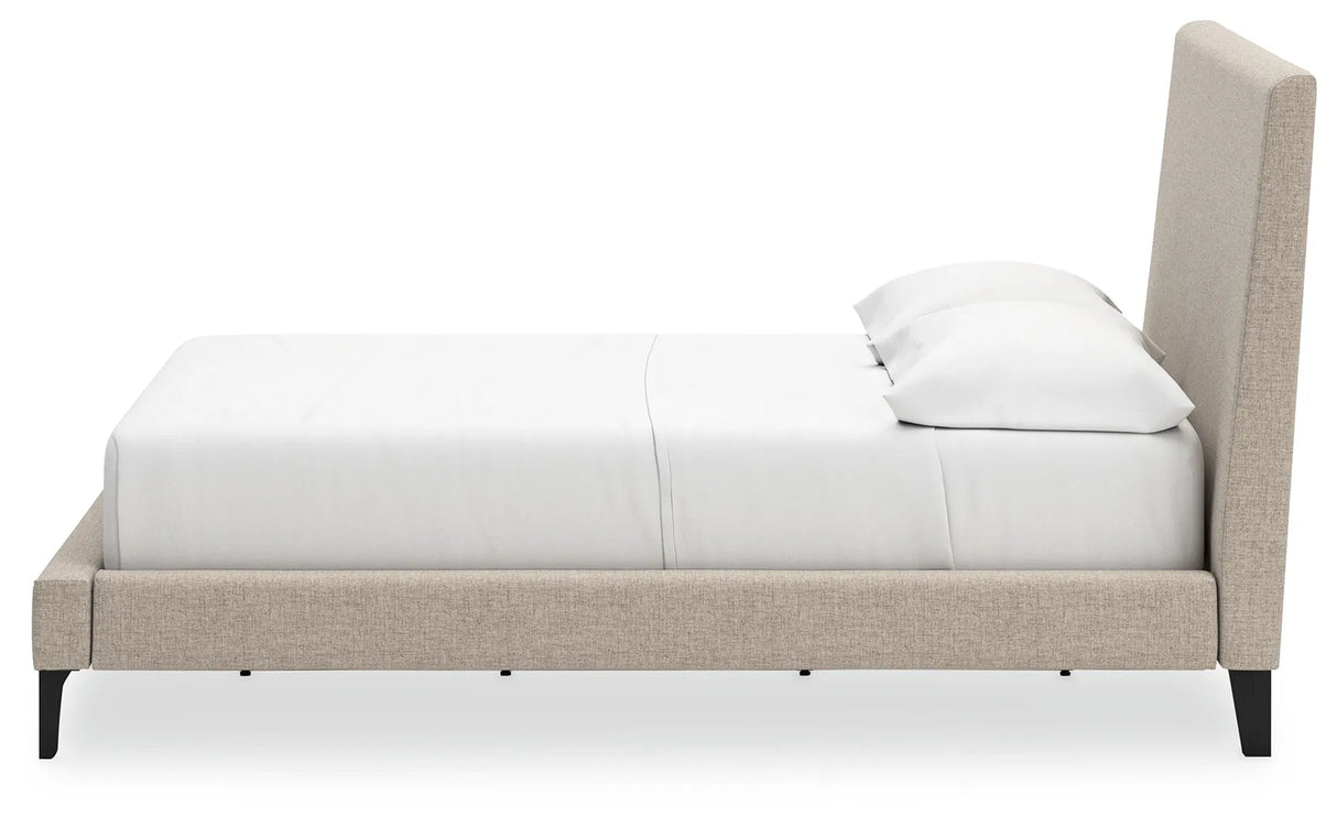 Cielden Soft Gray Full Upholstered Platform Bed by Ashley at Eve Furniture