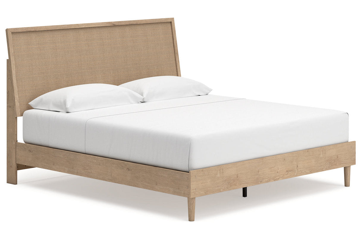 Cielden Tan King Platform Bed by Ashley at Eve Furniture