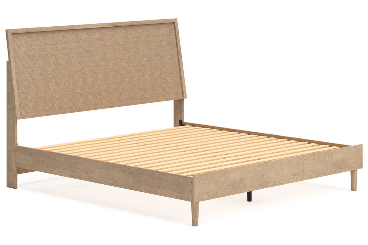 Cielden Tan King Platform Bed by Ashley at Eve Furniture