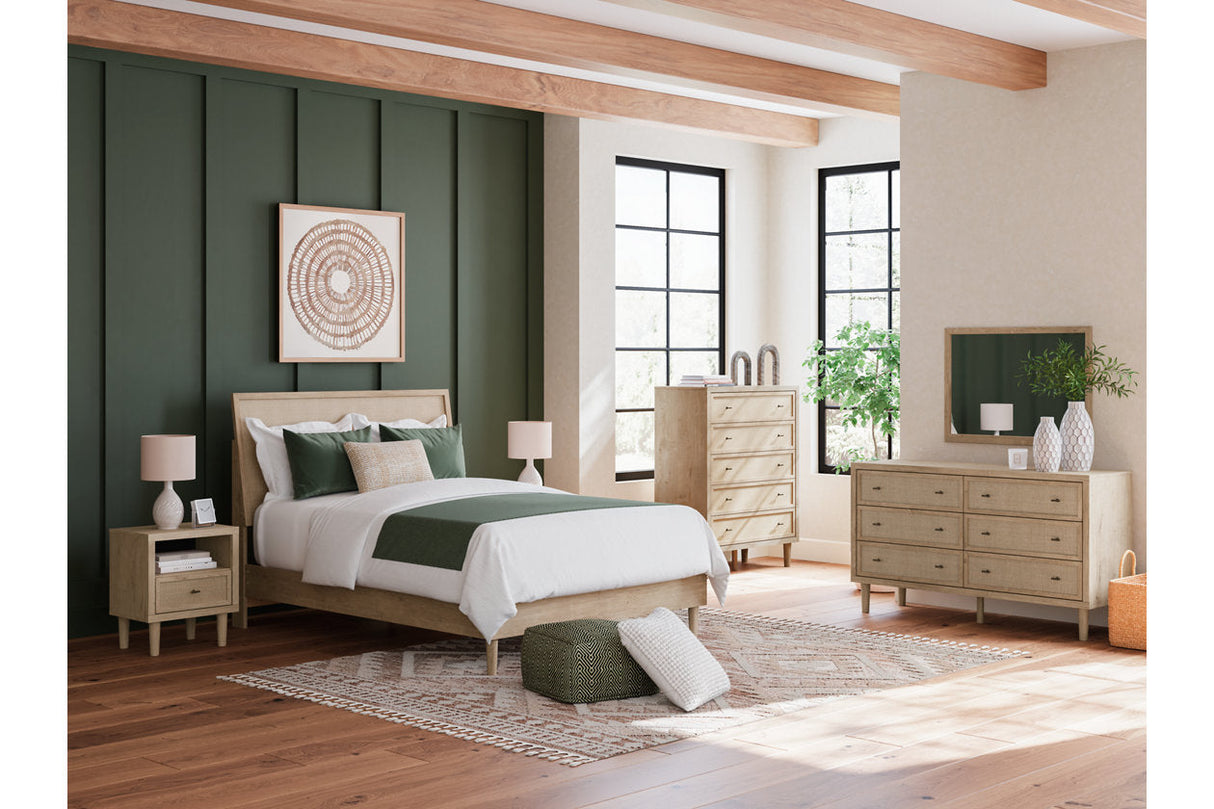 Cielden Tan Queen Platform Bed by Ashley at Eve Furniture
