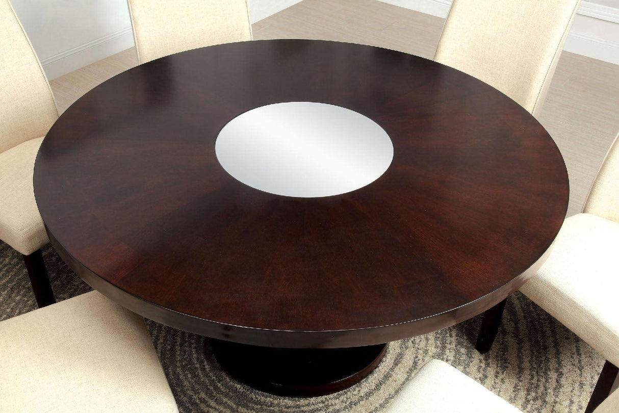 Cimma Espresso Round Dining Table by Furniture of America at Eve Furniture