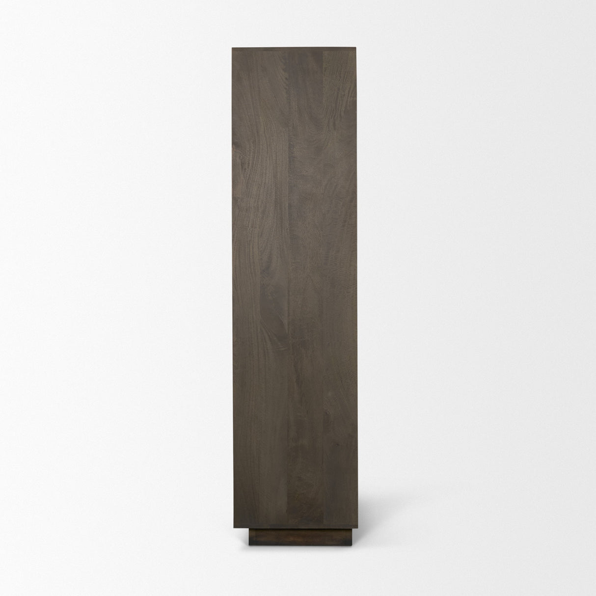 Cinder Distressed Dark Brown Wood Reeded 2-Door Closed Tall Cabinet by Mercana at Eve Furniture