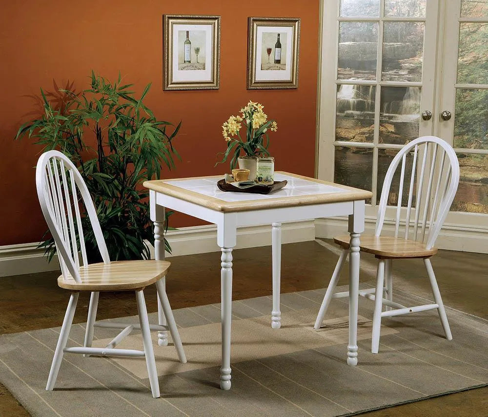 Cinder Natural Brown/White Windsor Side Chairs, Set of 4 by Coaster at Eve Furniture