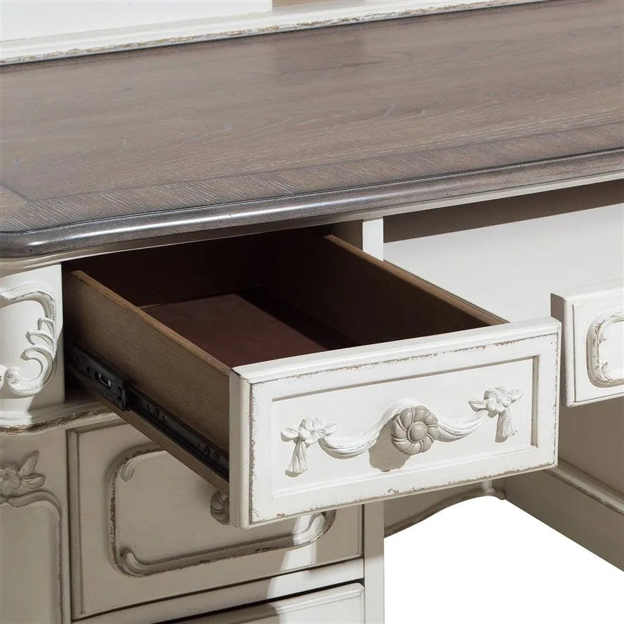 Cinderella Antique White Writing Desk by Homelegance at Eve Furniture