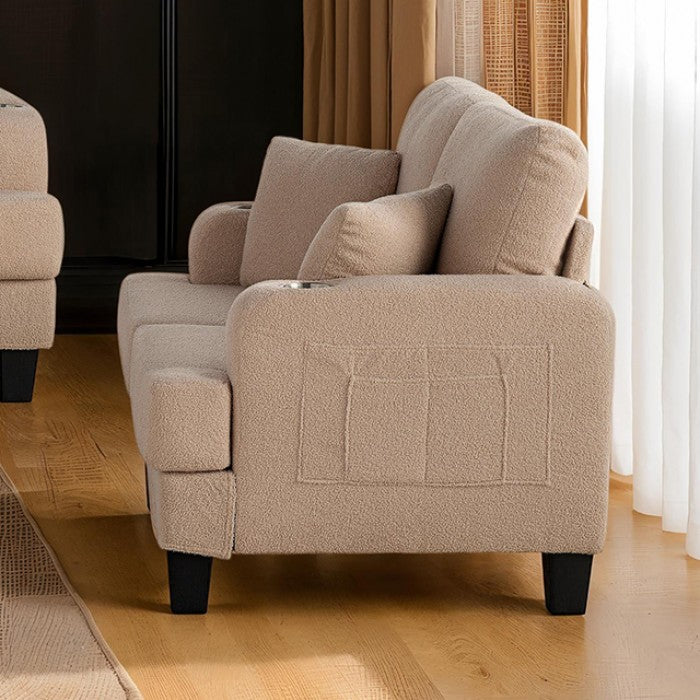 Cinderford Beige Loveseat by Furniture of America at Eve Furniture