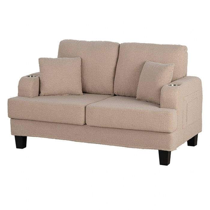 Cinderford Beige Loveseat by Furniture of America at Eve Furniture
