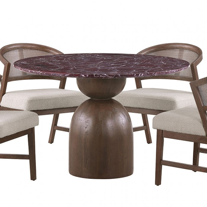 Cirava Red Round Dining Table by Furniture of America at Eve Furniture