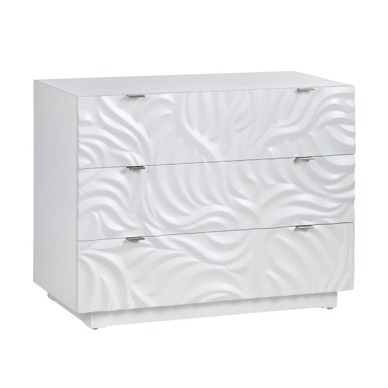 Cirrus White Three-Drawer Chest by Crestview at Eve Furniture