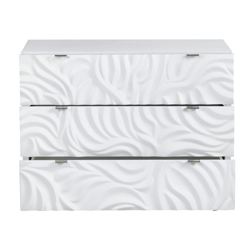 Cirrus White Three-Drawer Chest by Crestview at Eve Furniture