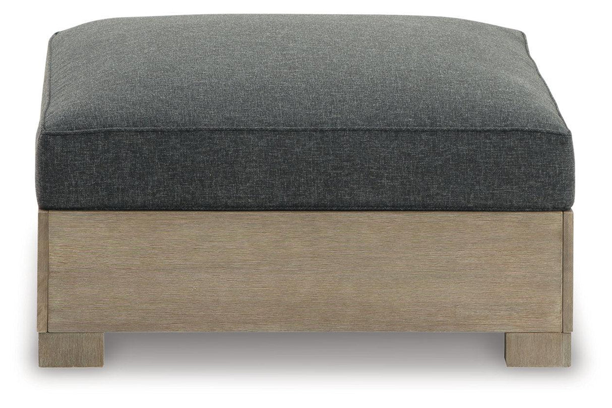 Citrine Park Brown/Charcoal Outdoor Ottoman by Ashley at Eve Furniture