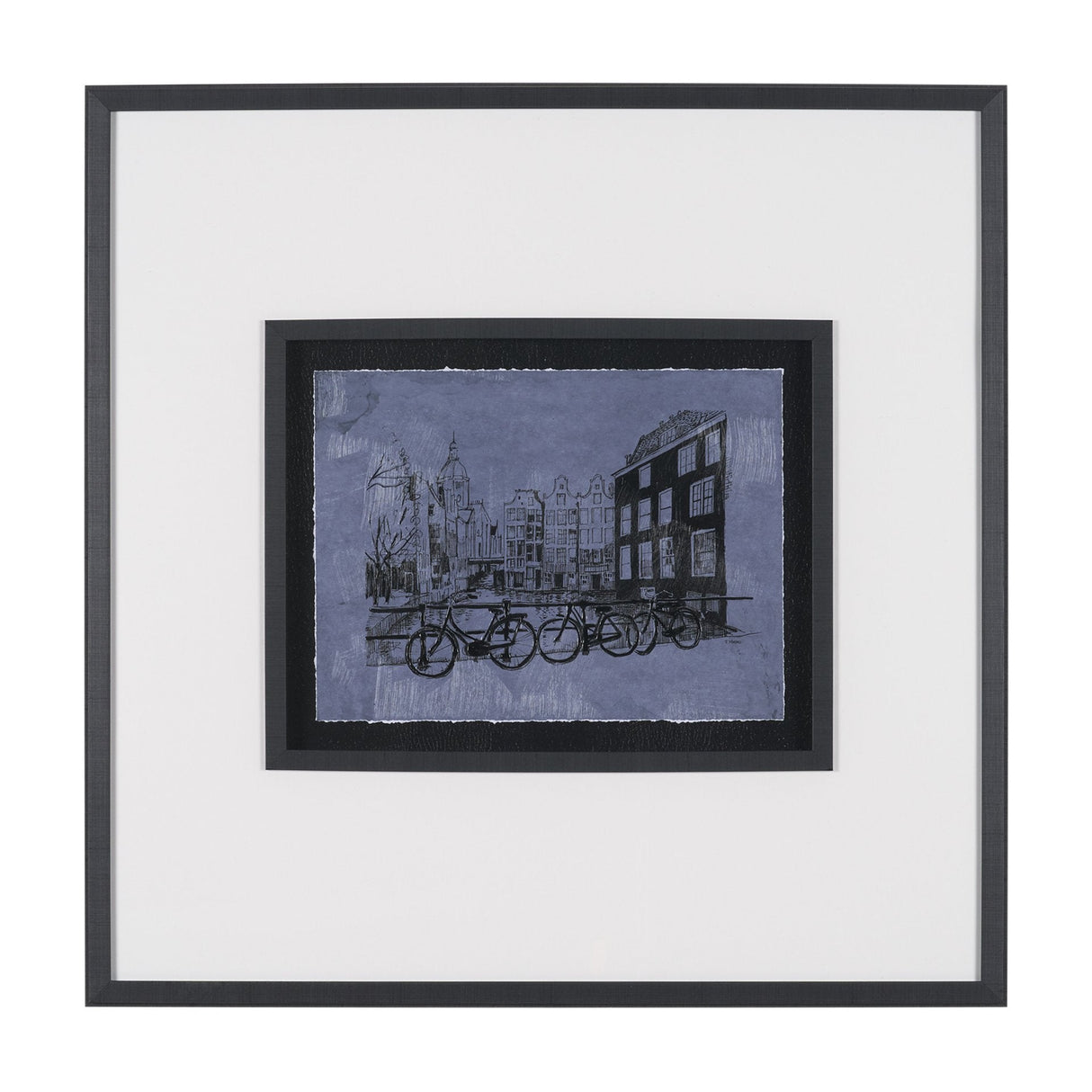 City of Canals I by Mercana Studio Hand Embelished Textured Framed Artwork Matted under Glass by Mercana at Eve Furniture