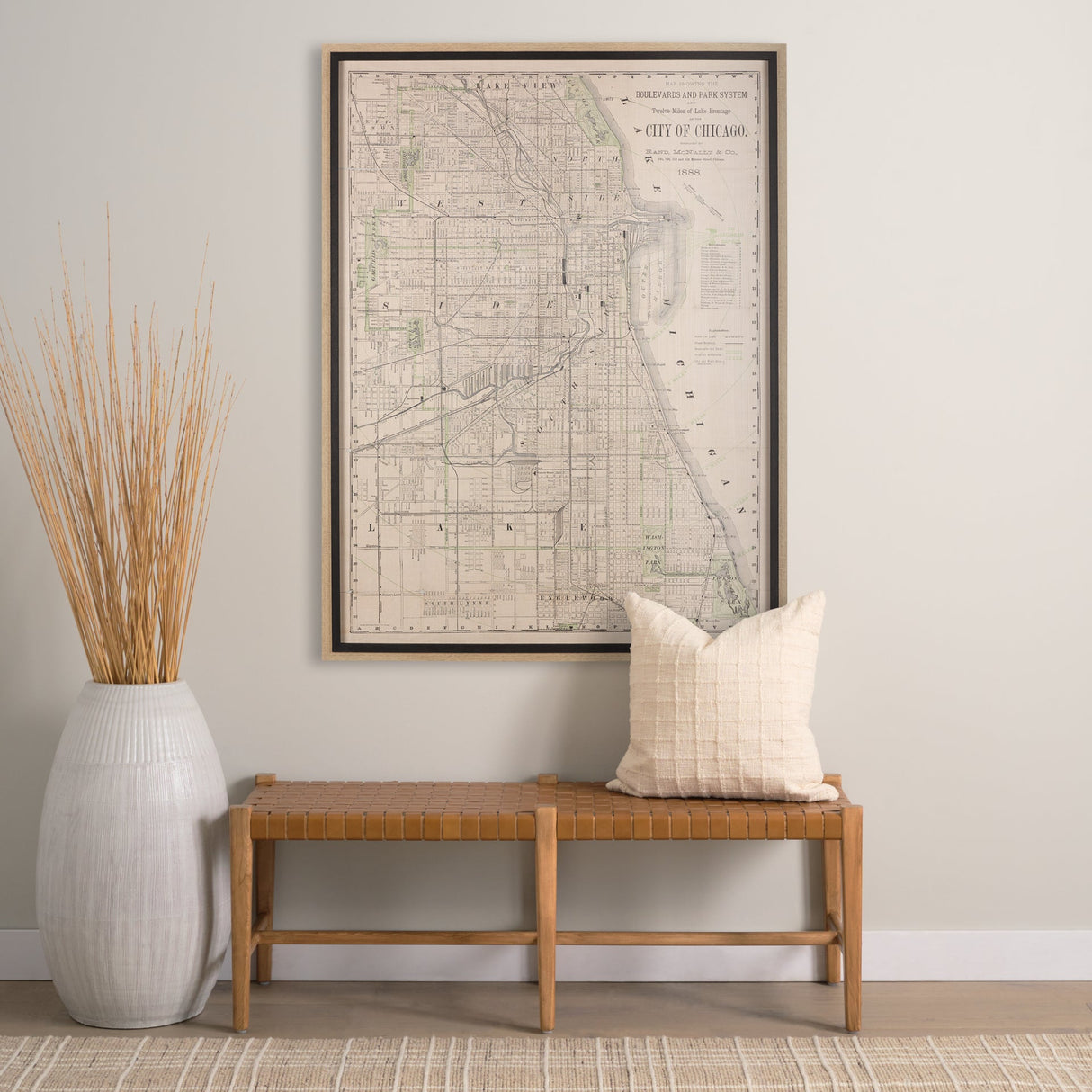 City of Chicago by Mercana Studio a Hand Embellished Textured Framed Art Print by Mercana at Eve Furniture
