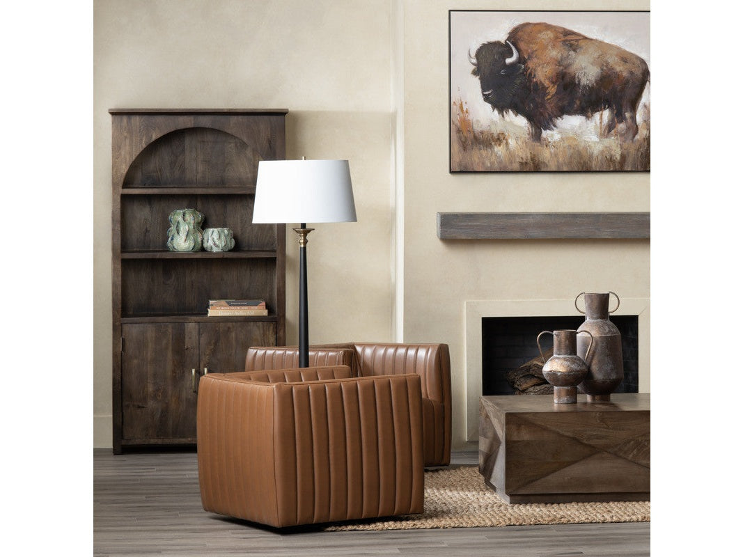 Claiborne Black/Gold Floor Lamp by Crestview at Eve Furniture