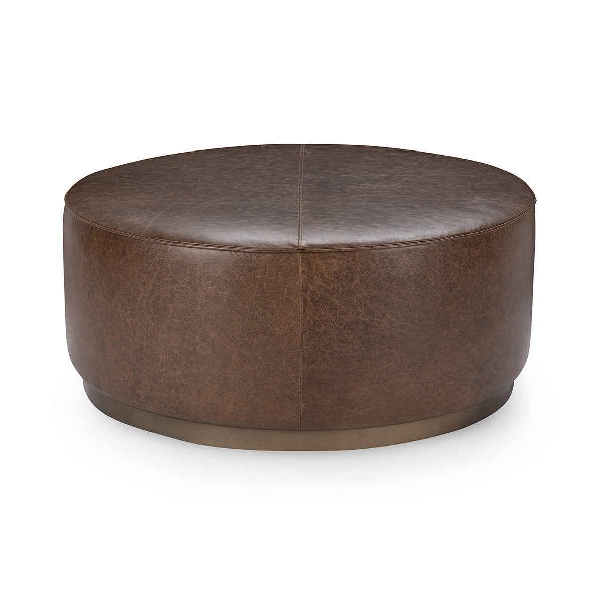 Clair Cocoa Brown 40x40 Round Ottoman by Classic Home at Eve Furniture