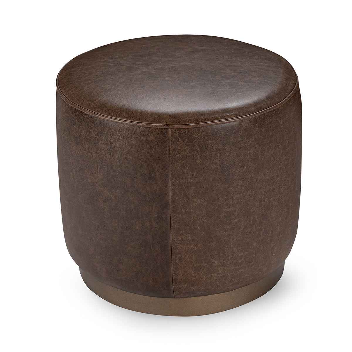 Clair Cocoa Brown Round Ottoman by Classic Home at Eve Furniture