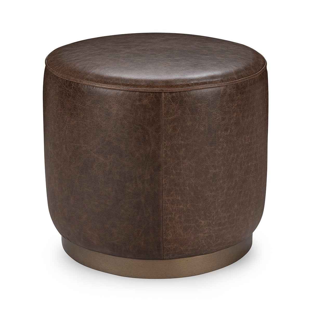 Clair Cocoa Brown Round Ottoman by Classic Home at Eve Furniture