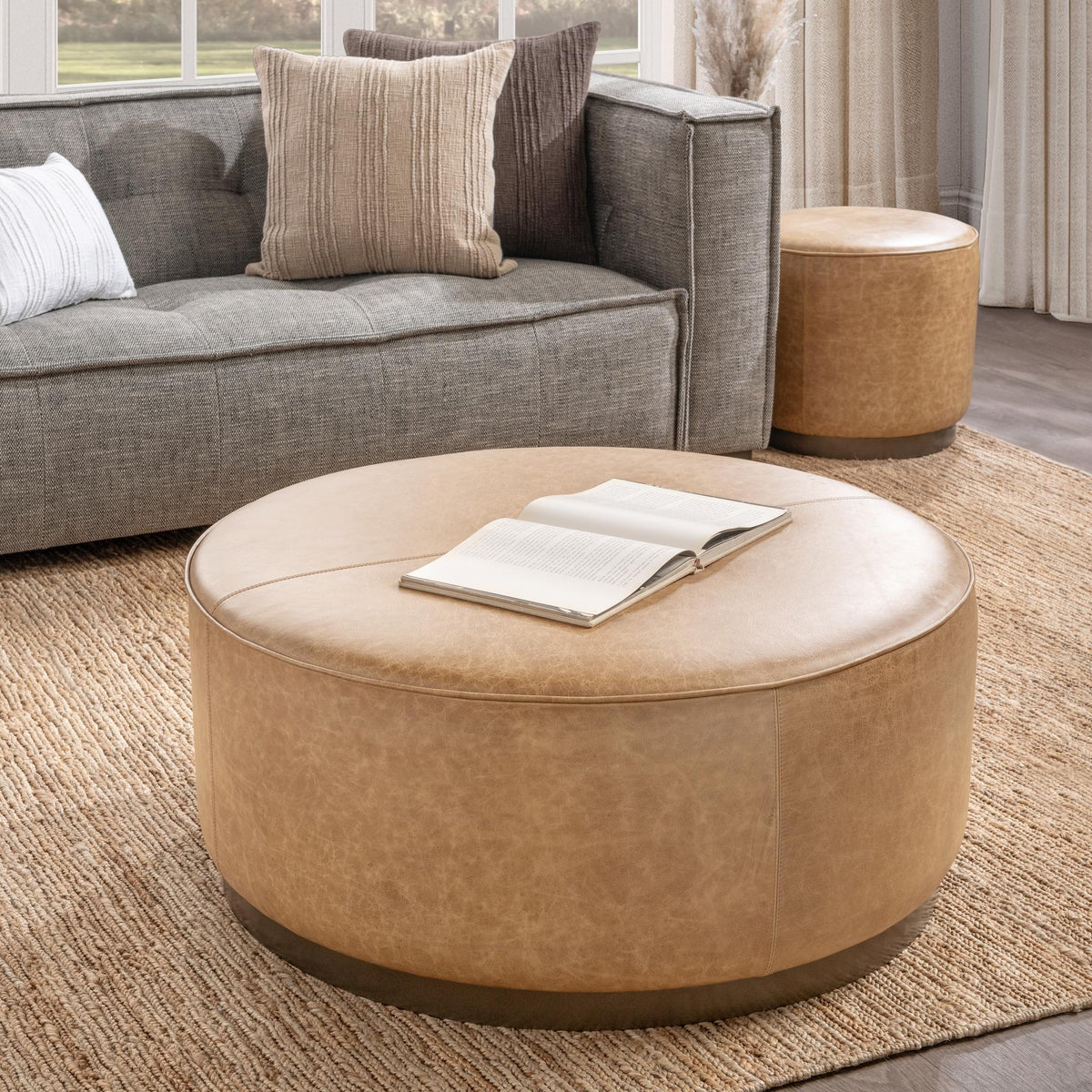 Clair Round Ottoman by Classic Home at Eve Furniture